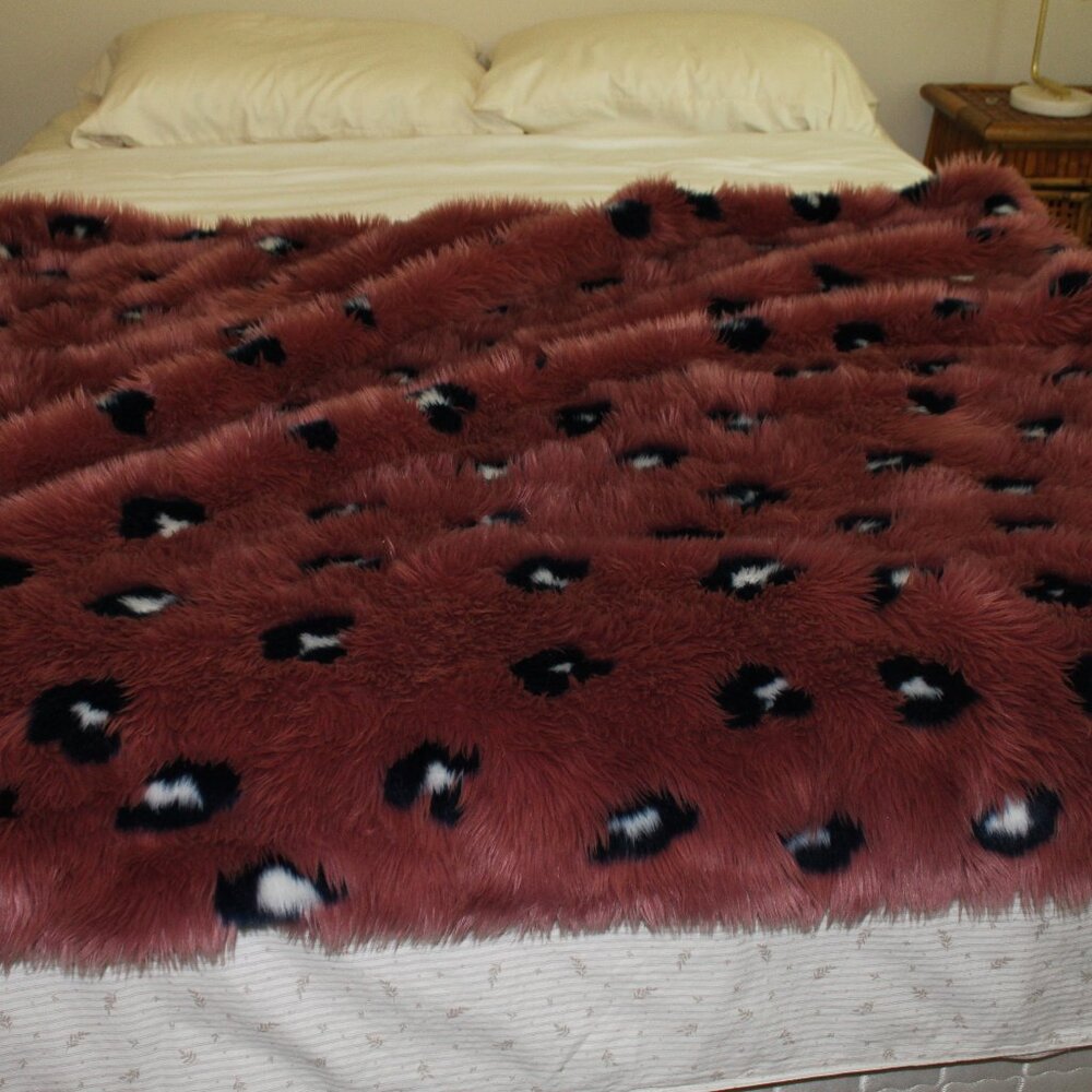 Anthropologie Pink and Blue Animal Print throw